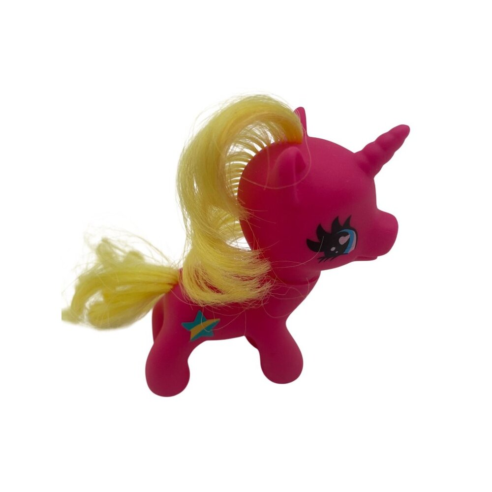 Pink Unicorn Toy Figure Yellow Hair & Star Accent 4" Collectible Cherry Berry G4